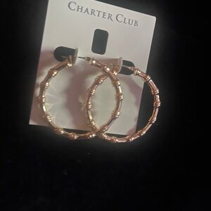 Charter Club Bamboo-Style Gold color Hoop Earrings